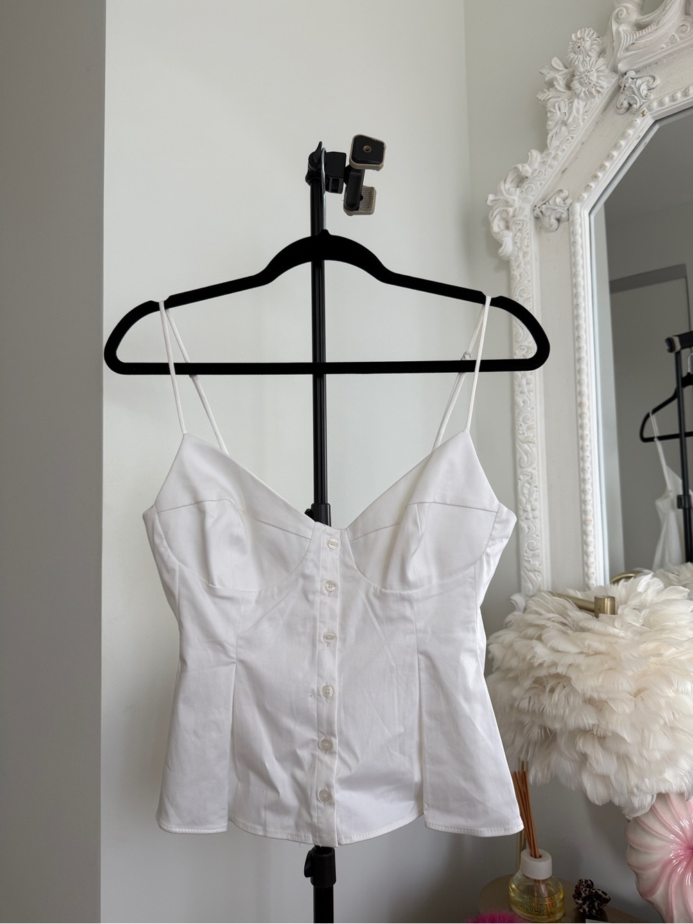 Zara White Poplin Peplum Bustier Top